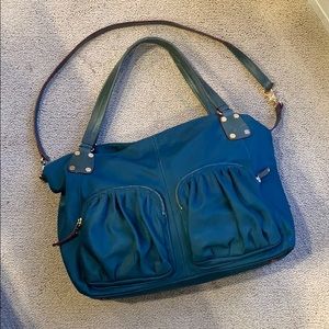 MZ WALLACE turquoise and yellow bag